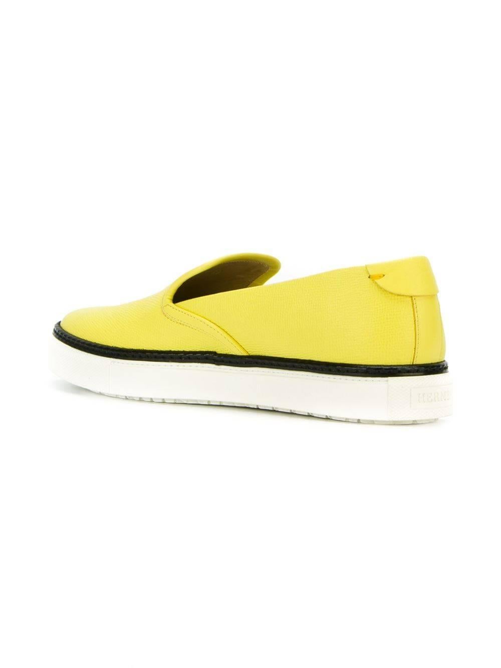Yellow Hermes Slip-on Sneakers