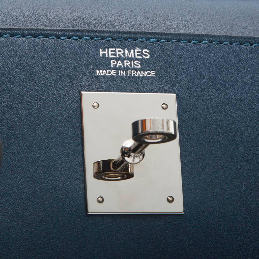 Women's Hermes Blue de Malte 32cm Kelly Bag