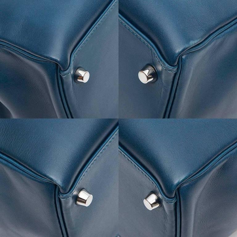 Hermes Blue de Malte 32cm Kelly Bag For Sale at 1stdibs