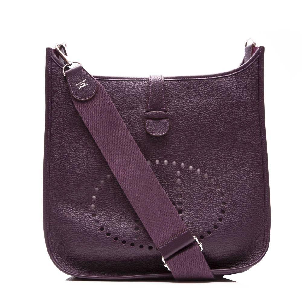 Hermes Raisin Leather Evelyne Shoulder Bag 4