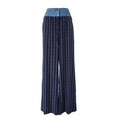 Chanel Denim Waistband Palazzo Pants