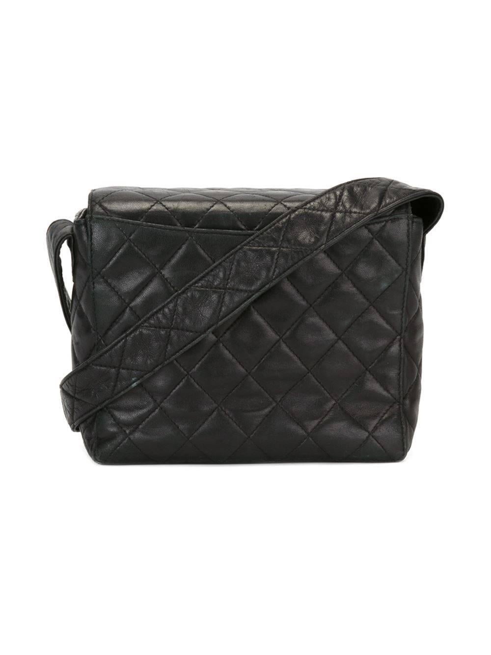 Black Chanel Vintage Quilted Shoulder Bag