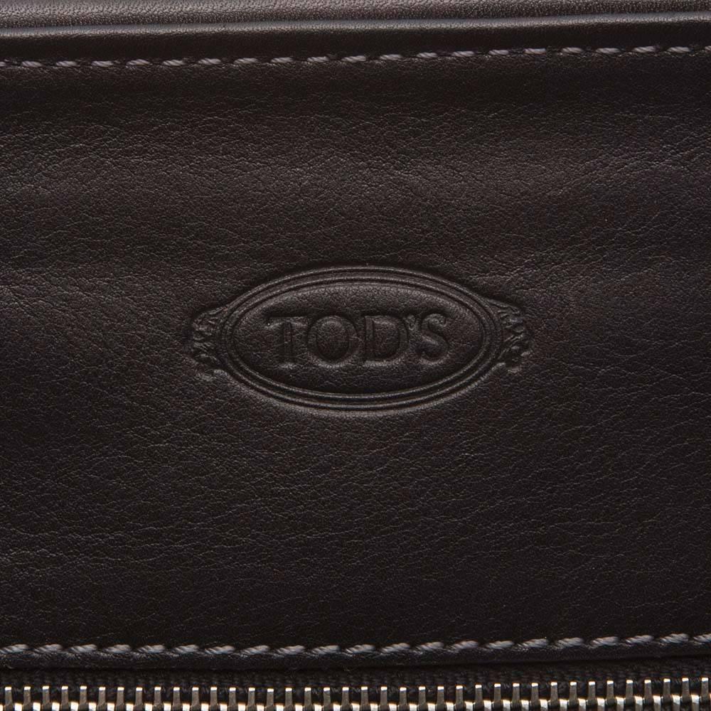 Tods Black Leather Tote Bag 2