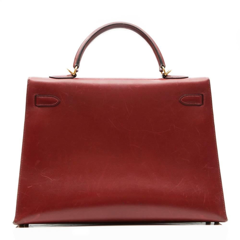 Hermes 35cm Burgundy Kelly In Good Condition In London, GB