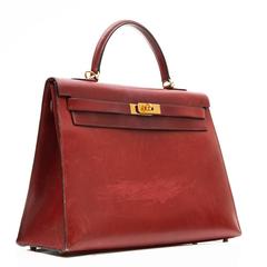 Hermes 35cm Burgundy Kelly