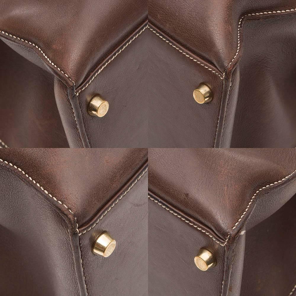 Hermes Brown Kelly Flat 5