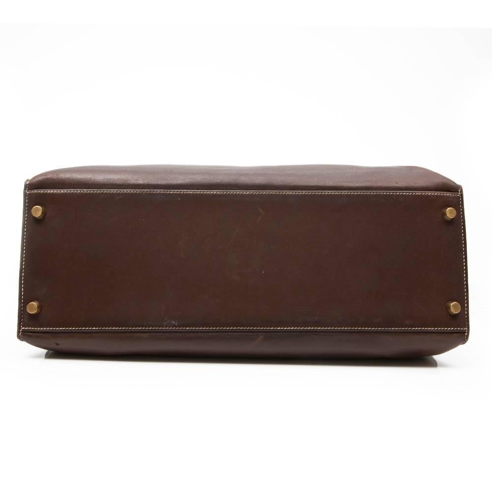 Women's Hermes Brown Kelly Flat