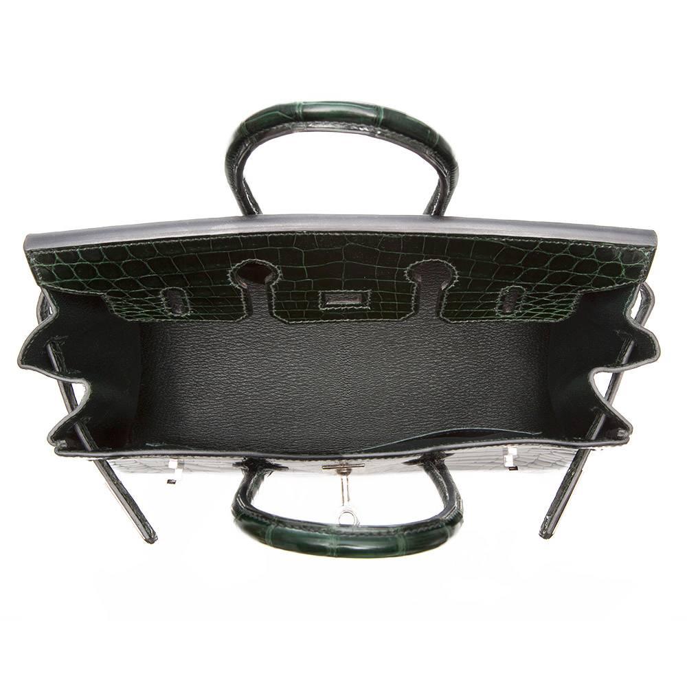 Women's Hermes Vert Foncé Niloticus Crocodile 25cm Birkin Bag