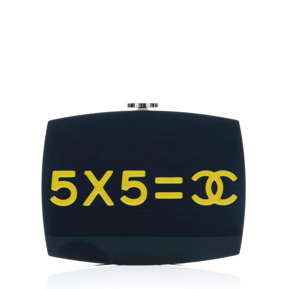 Black Chanel Navy Plexiglass Equation Bag