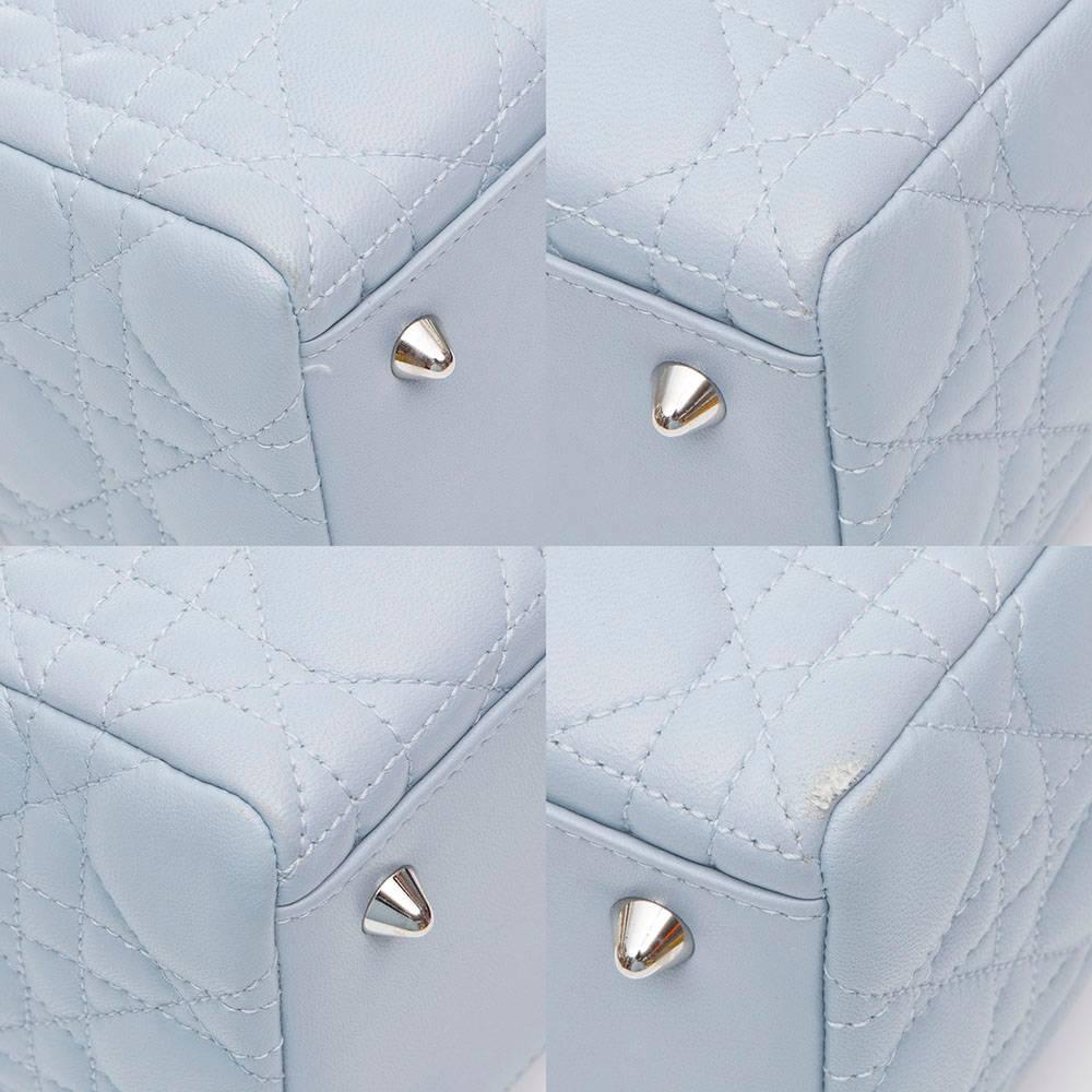 Gray Dior baby Blue Lady Dior Handbag