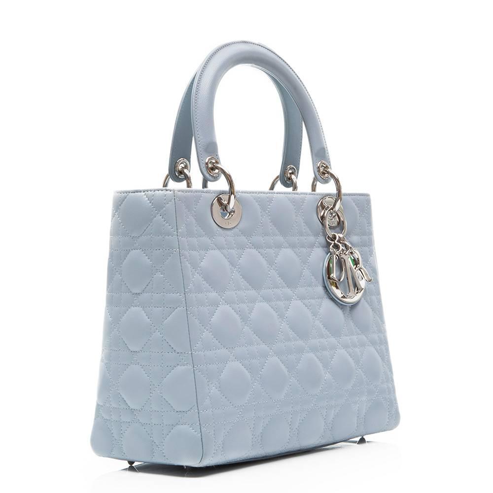 lady dior bag light blue