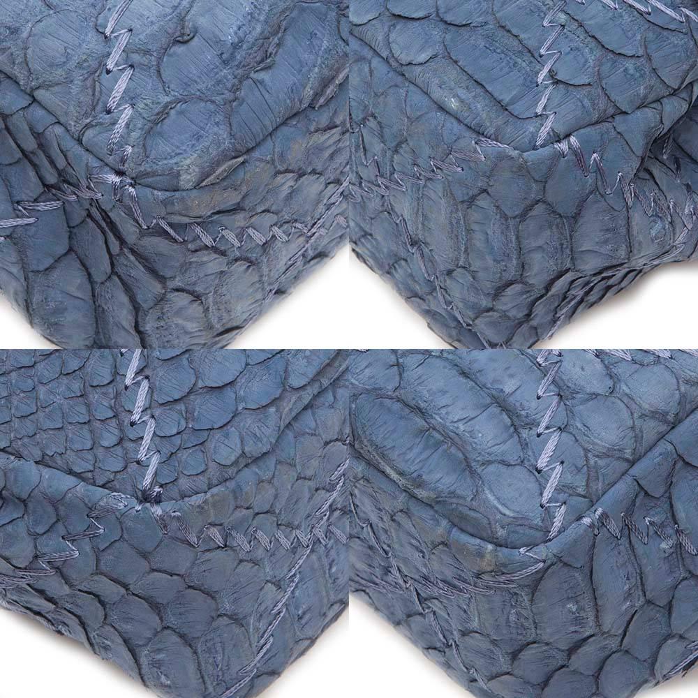 Chanel Blue Python Leather 2.55 Flap Handbag 5