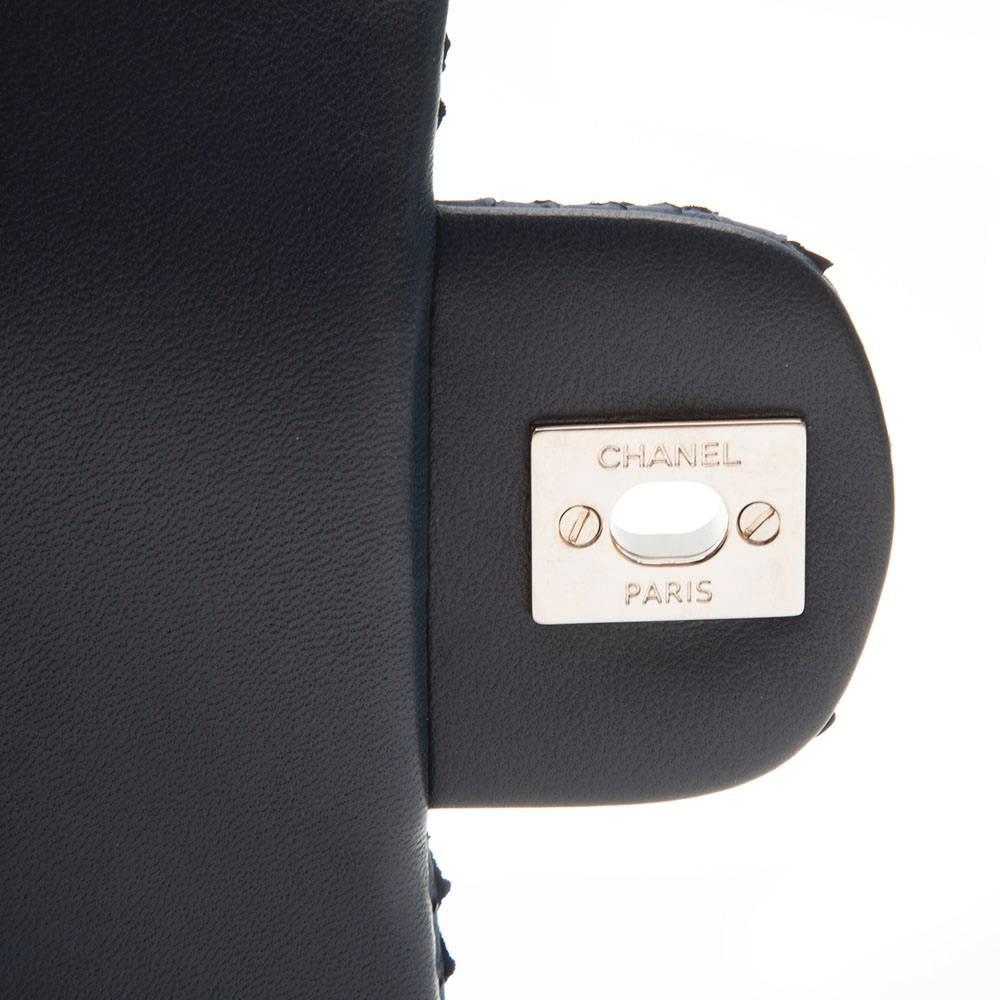 Chanel Blue Python Leather 2.55 Flap Handbag 4