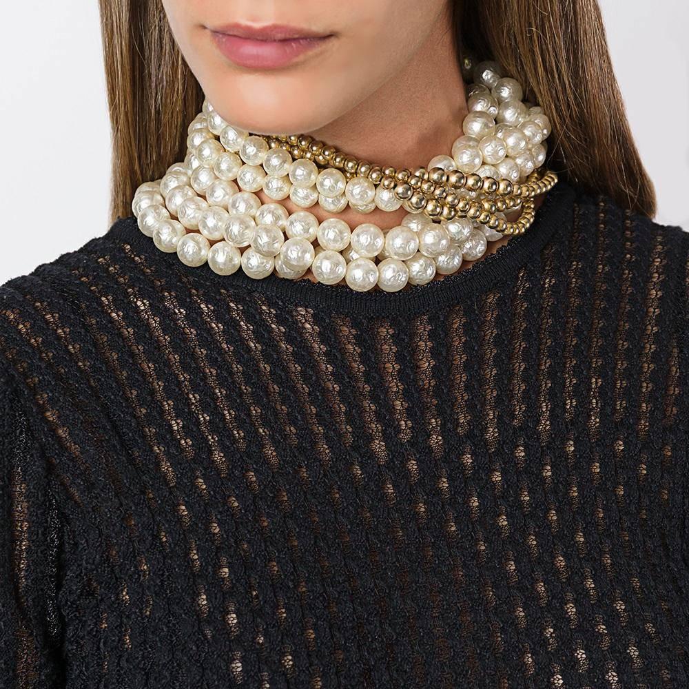 Be truly memorable with this vintage choker from Christian Dior. Designed during Gianfranco Ferré’s tenure as creative director of the house, after Marc Bohan and before John Galliano. In his typically resplendent style, this necklace is draped in