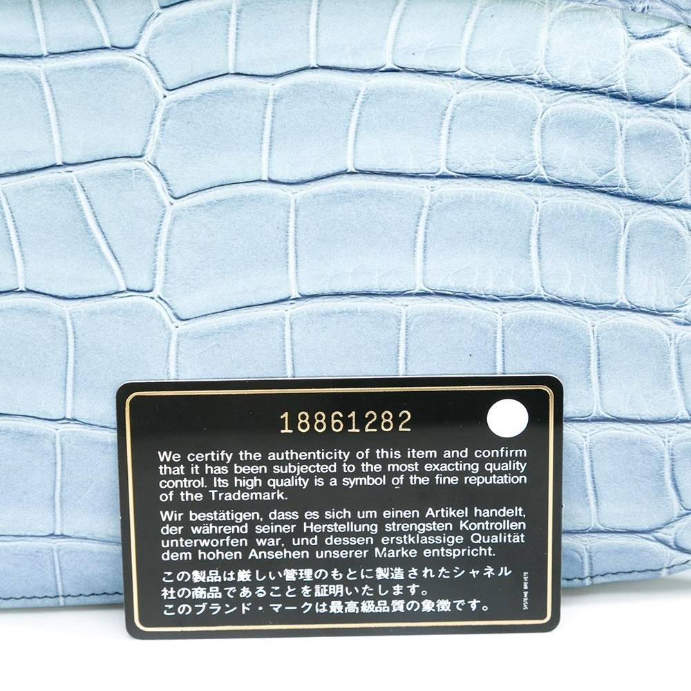 Chanel Blue Ombre Crocodile Leather Clutch 2