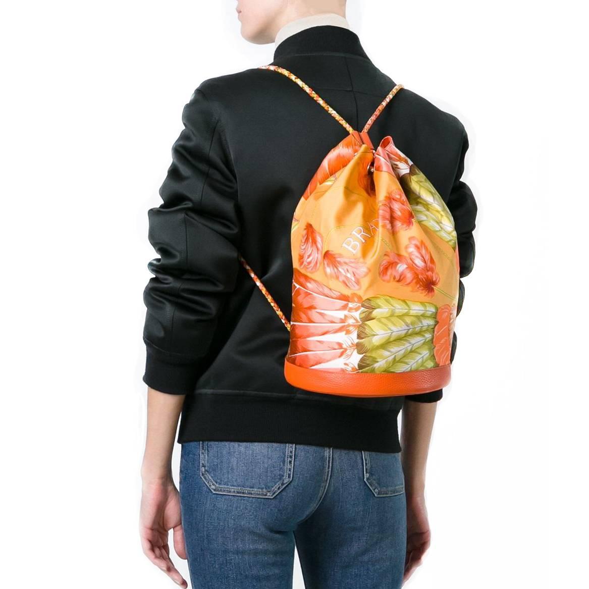Orange Hermès Tropical Backpack