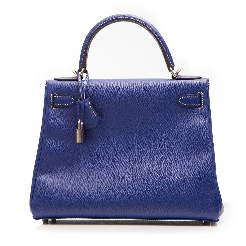 Kelly Blue Iris 25 cm Handbag In New Condition In London, GB