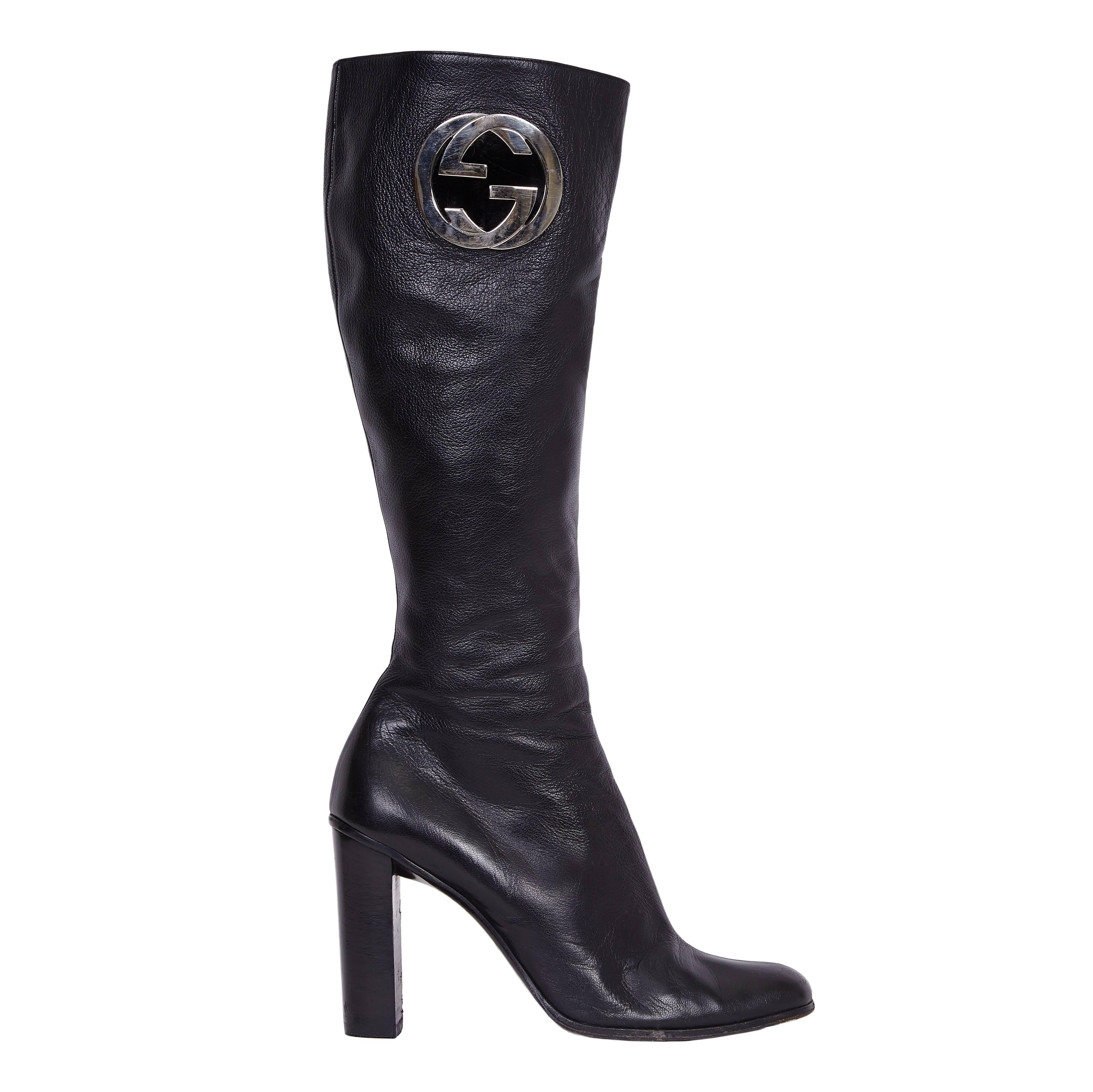 Gucci by Tom Ford Black Leather Boots