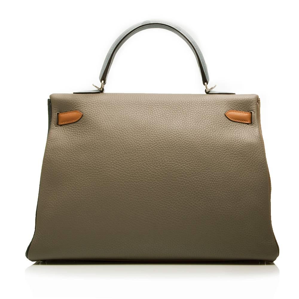 Gray Hermes Limited Edition Harlequin Kelly 35 cm 