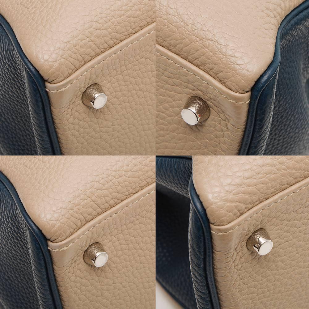 Beige Hermès Special Order ​Bi-colour Togo Leather 40cm Kelly Bag​​