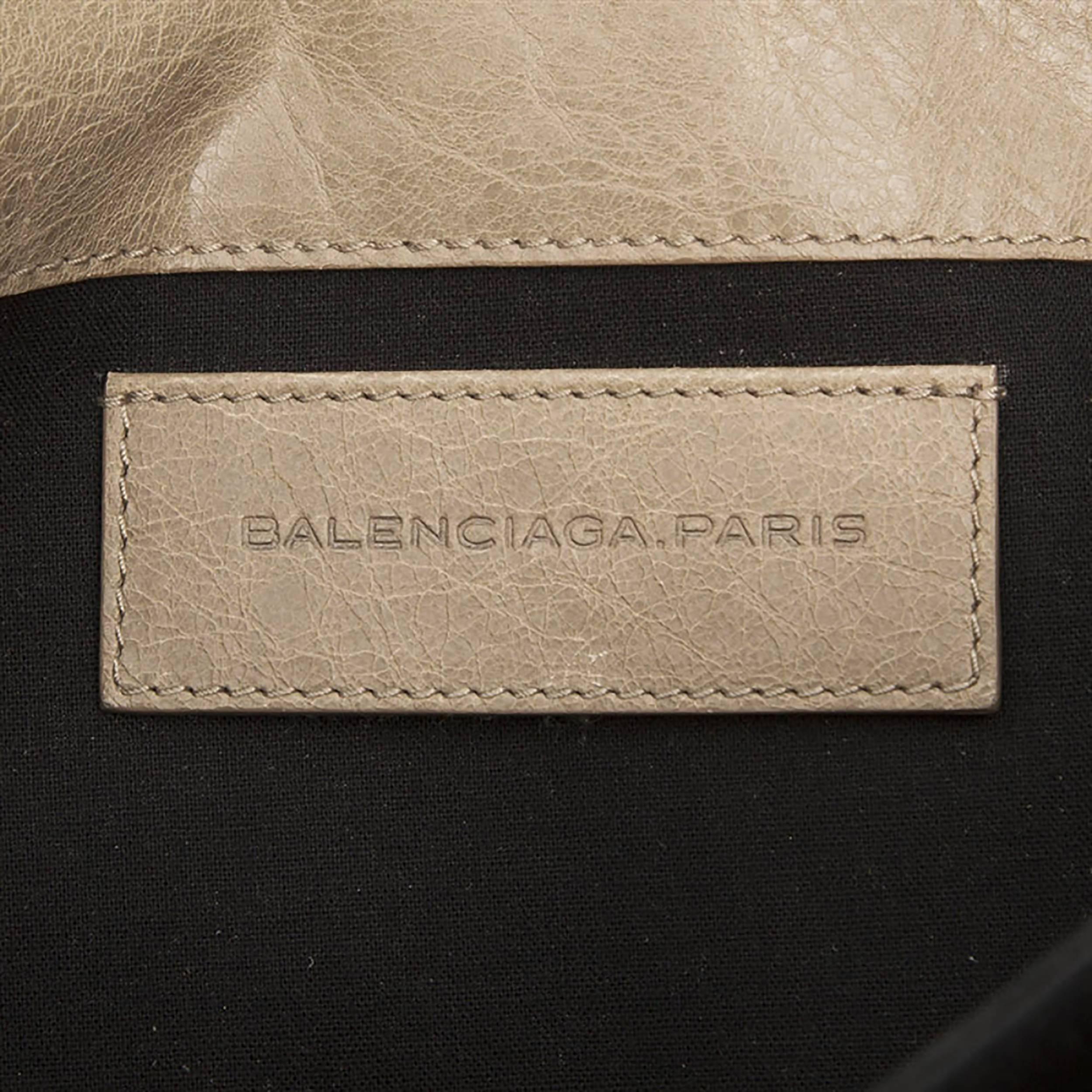 Brown Balenciaga Silver and Grey Envelope Clutch