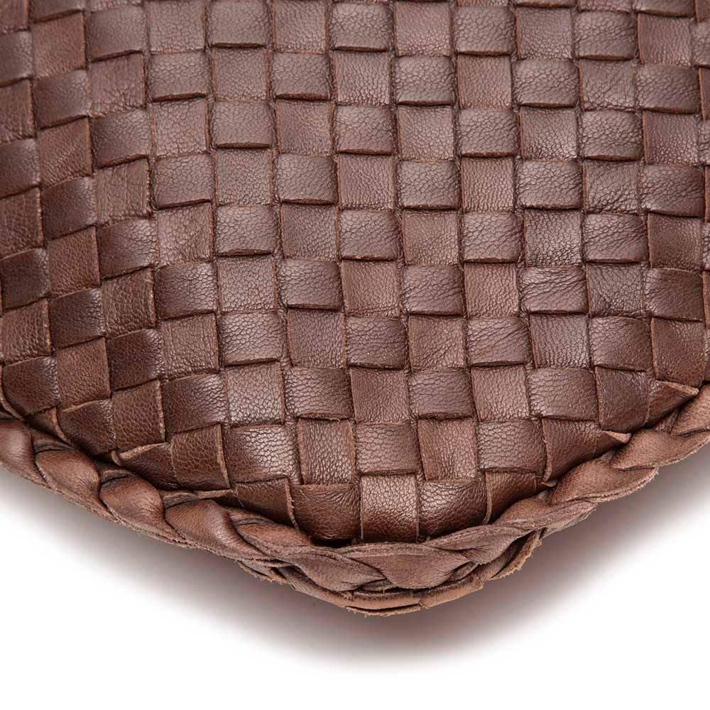 Women's Bottega Veneta Medium Brown Intrecciato Leather Handbag