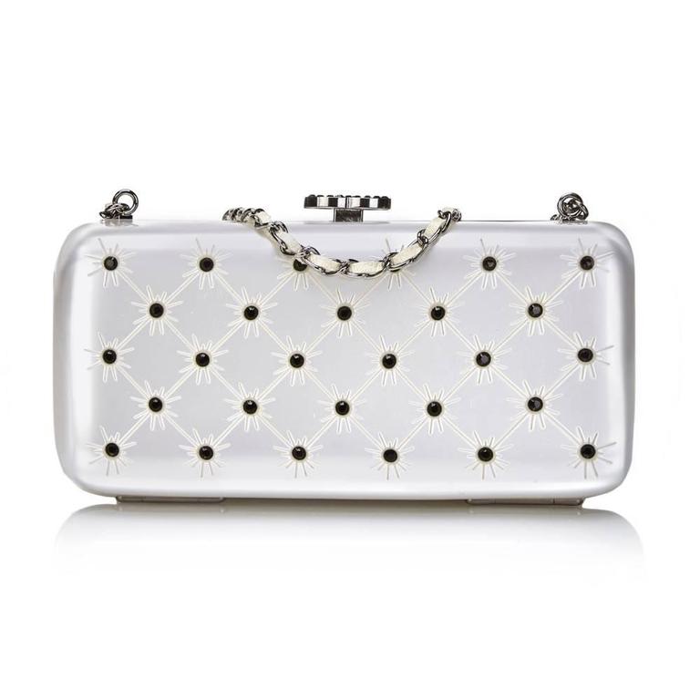 Gray Chanel Crystal-Encrusted Minaudiere For Sale