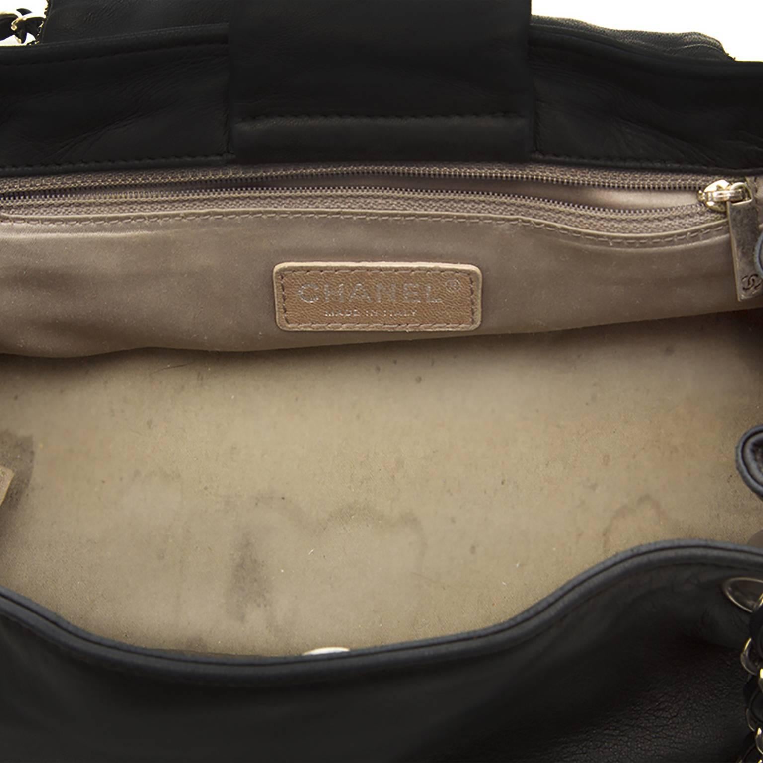 Black Chanel Chain Fringe Shoulder Bag