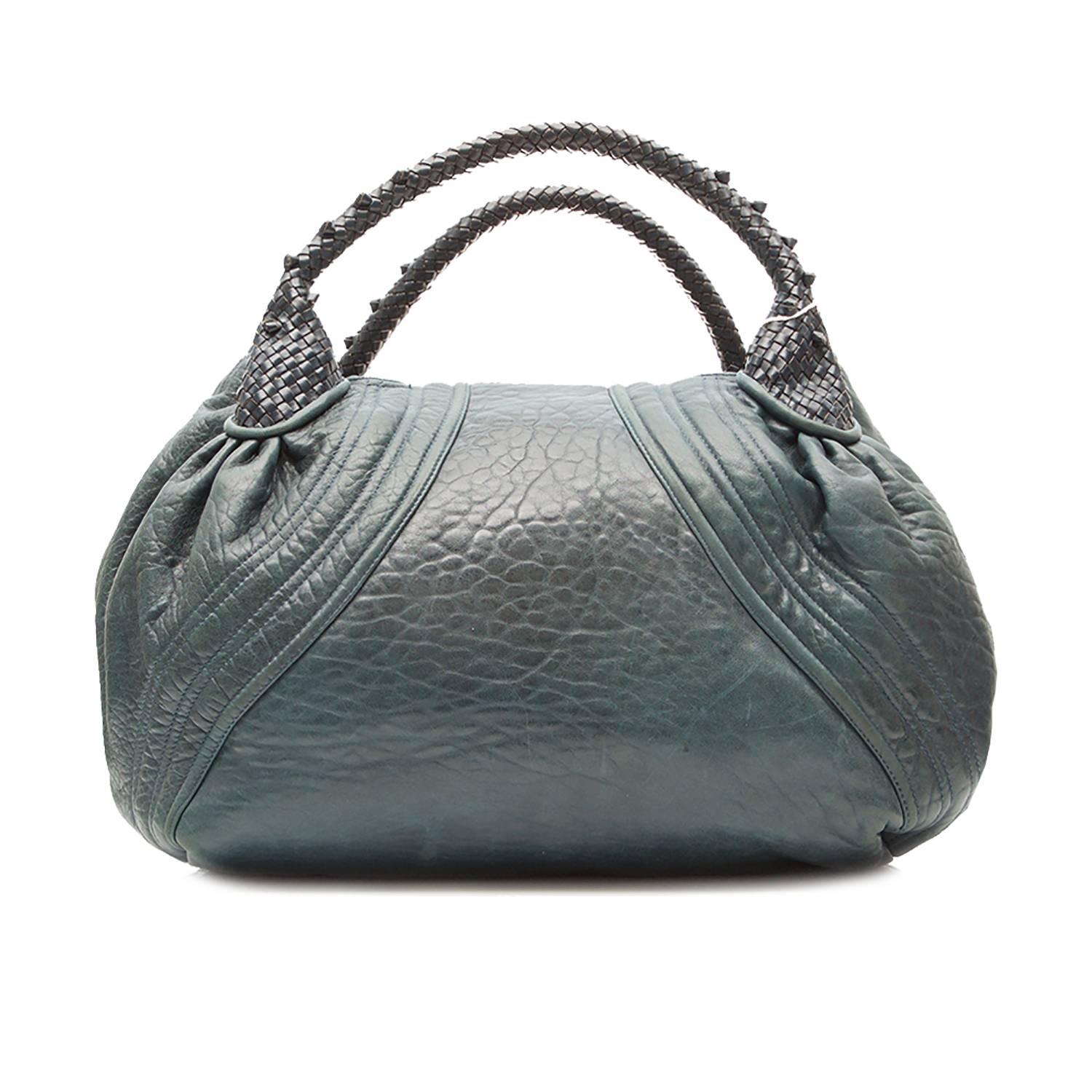 Gray Fendi Leather Spy Bag