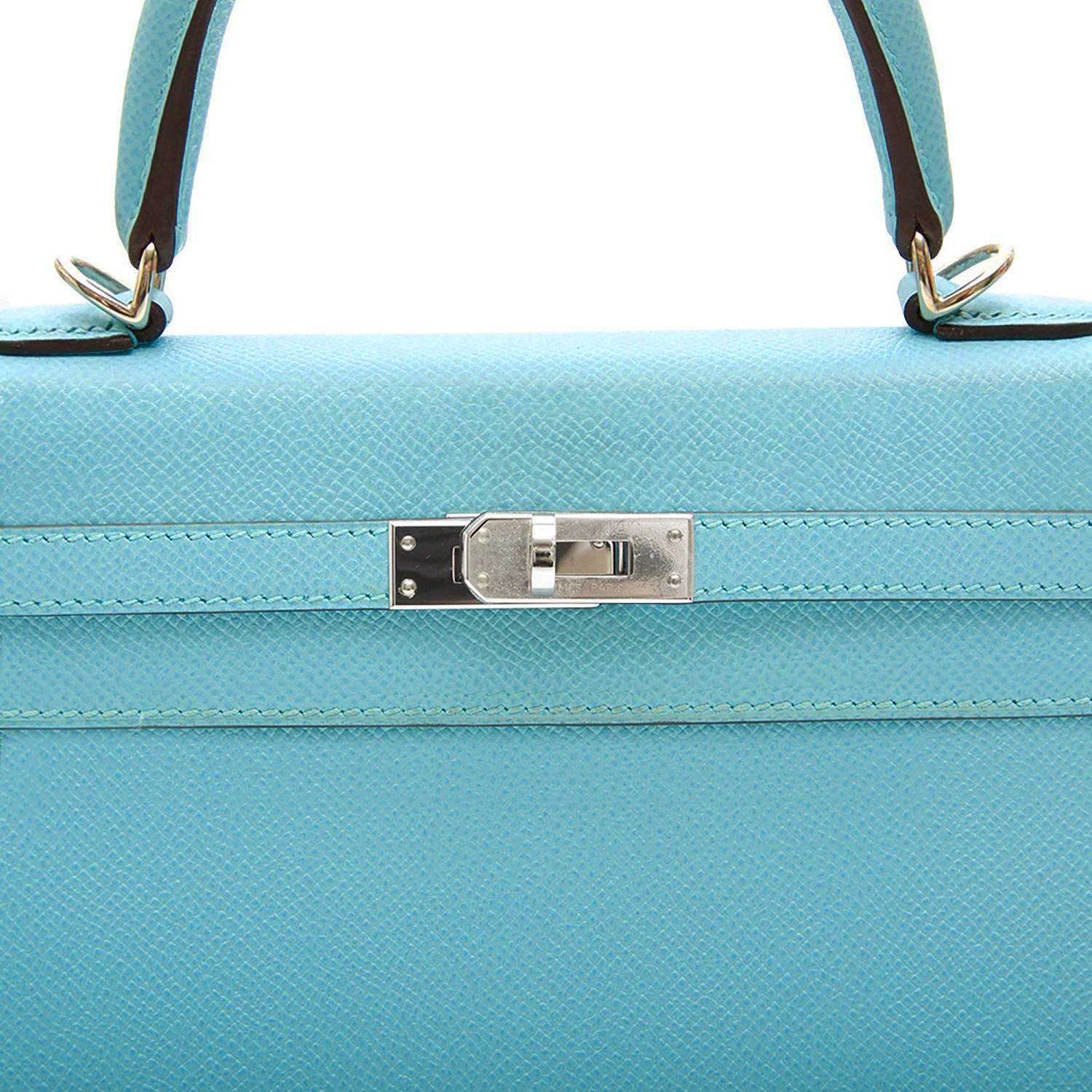 Hermes 25 Kelly Blue Atoll Brand New 1