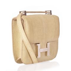 Hermès Lizard Constance Micro Bag Blanc Casse
