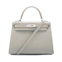 Limitierte Auflage Hermes Gris Perle 28cm Sellier Kelly Guilloche Hardware