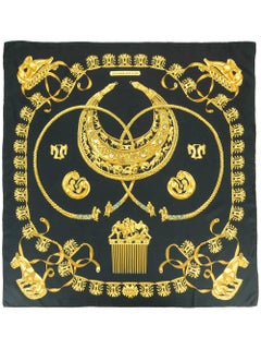 Hermes Les Cavaliers D'or print scarf