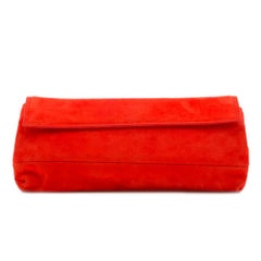 Lanvin Red Goatskin Suede Clutch