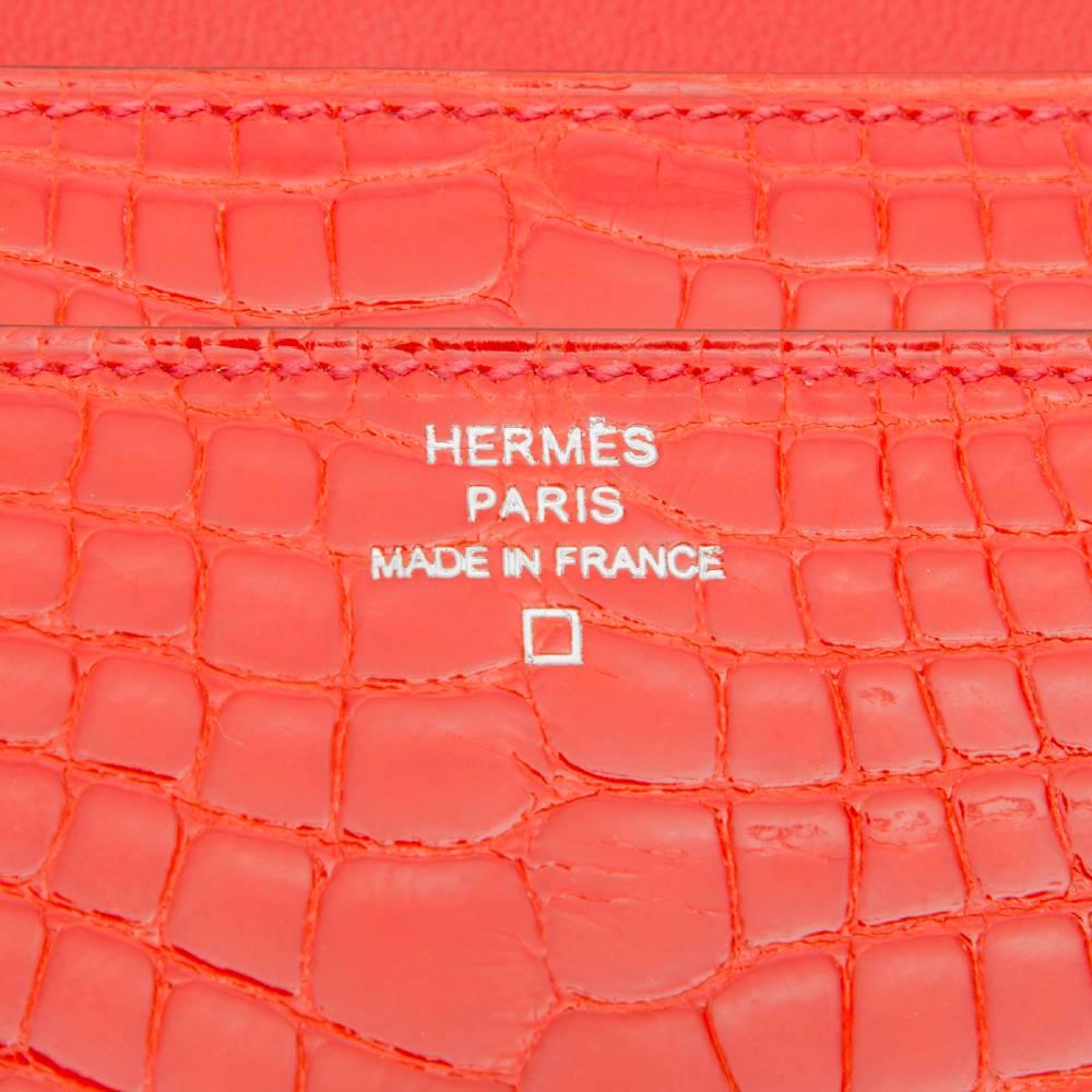 Hermes Red Alligator Constance Wallet 2