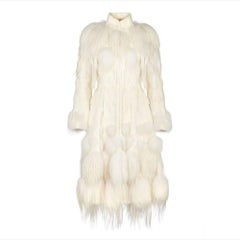 Alexander McQueen White Fur Coat