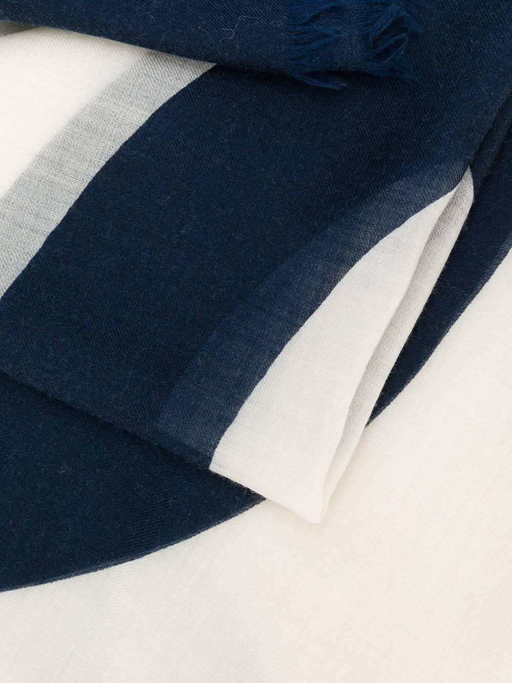 This Chanel scarf is sure to add a little Parisian sophistication to your look. Crafted in France from navy blue and white cashmere, this airplane scarf features frayed edges and an airplane print.

Colour: Navy/White

Composition: 100%