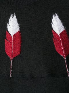 Chanel Black Cashmere Feather Embroidered Turtleneck