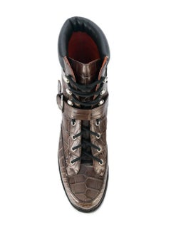 Hermes Brown Crocodile Boots