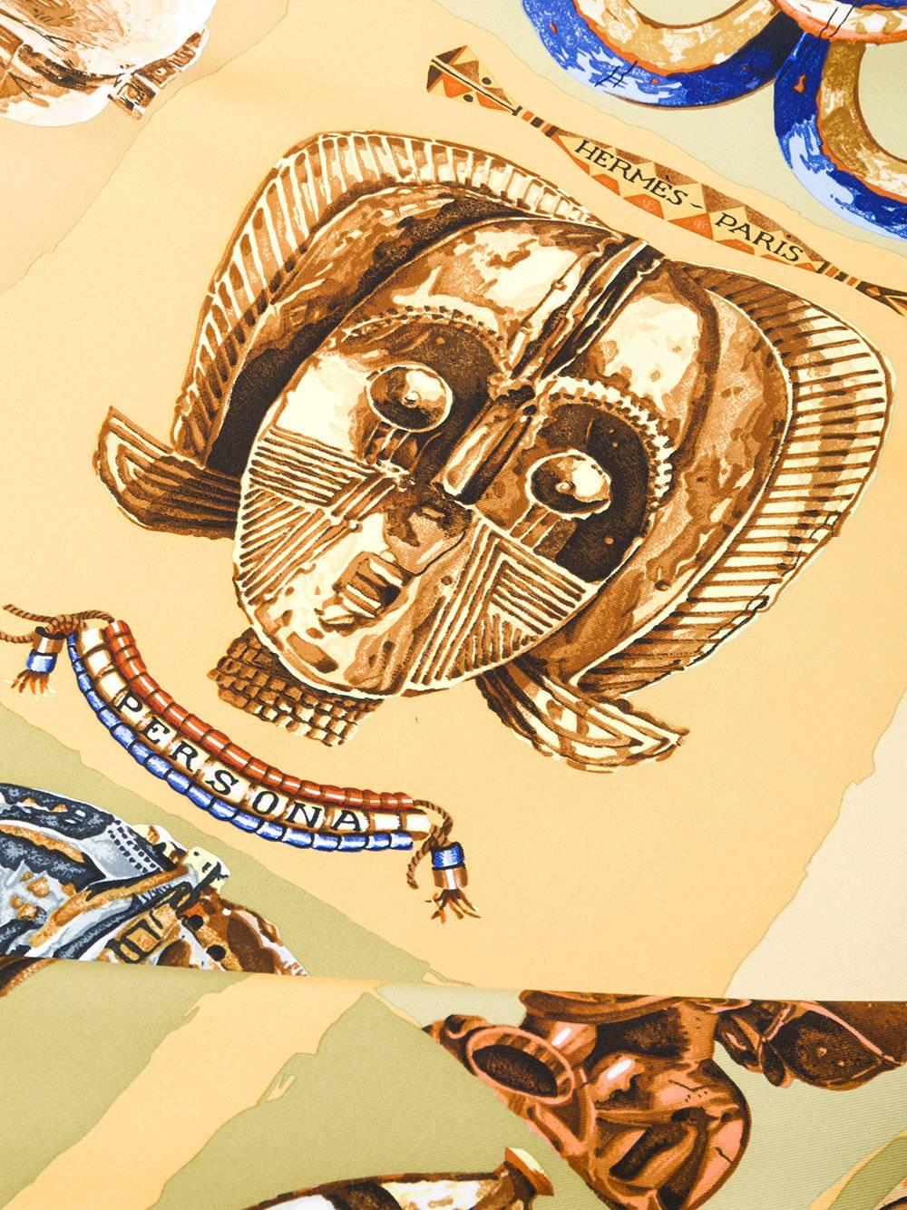 Hermes Persona Scarf in multicolour made from 100% Silk. Featuring tribal masks and patterns.

Colour: Multicolour

Material: 100% Silk
