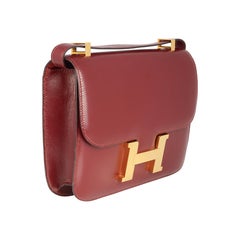 Hermes Rouge H Constance Box Calf 23cm Constance Bag