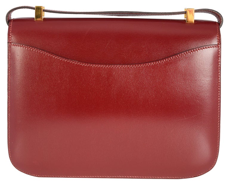 Hermes Rouge H Constance Box Calf 23cm Constance Bag at 1stDibs ...