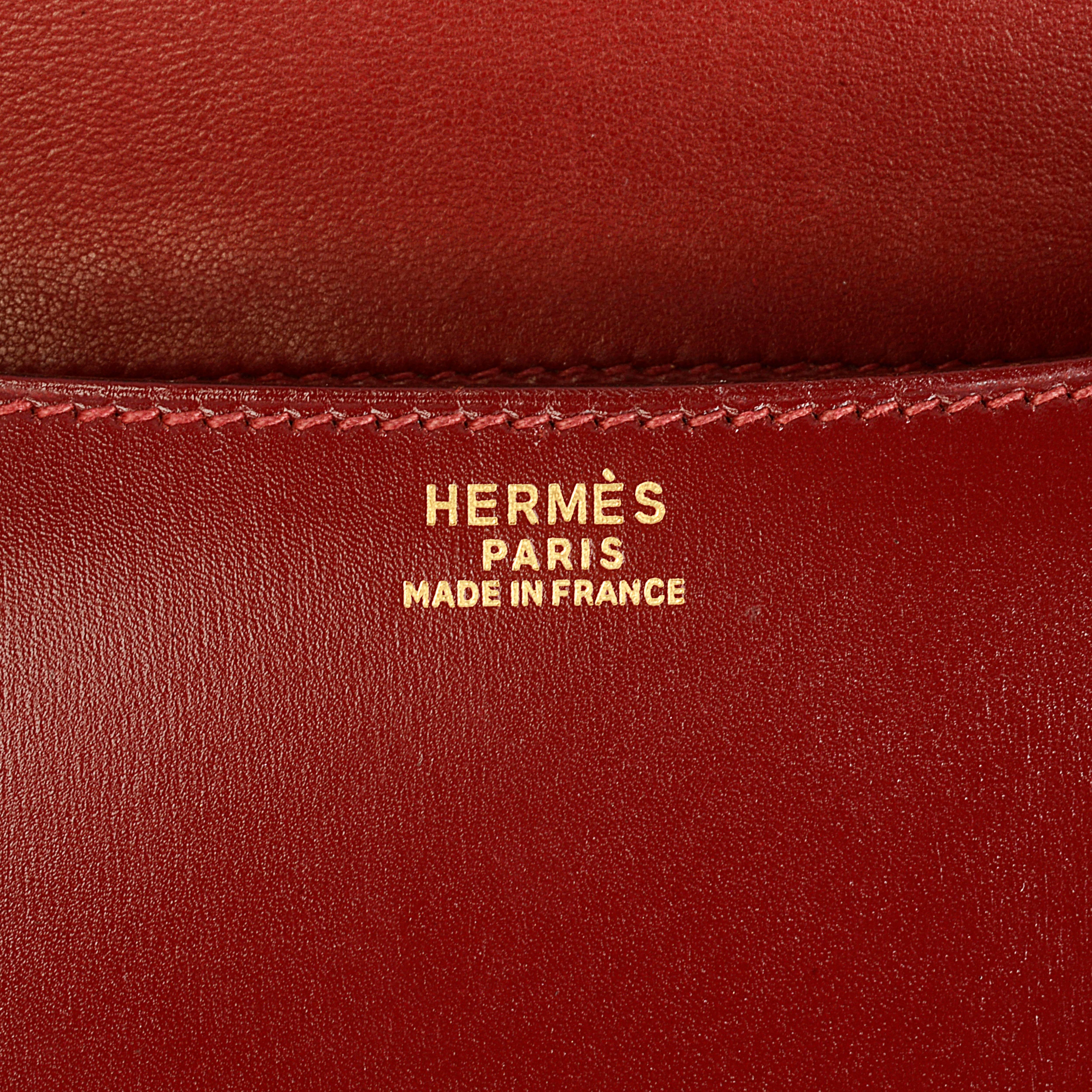 Brown Hermes Rouge H Constance Box Calf 23cm Constance Bag 