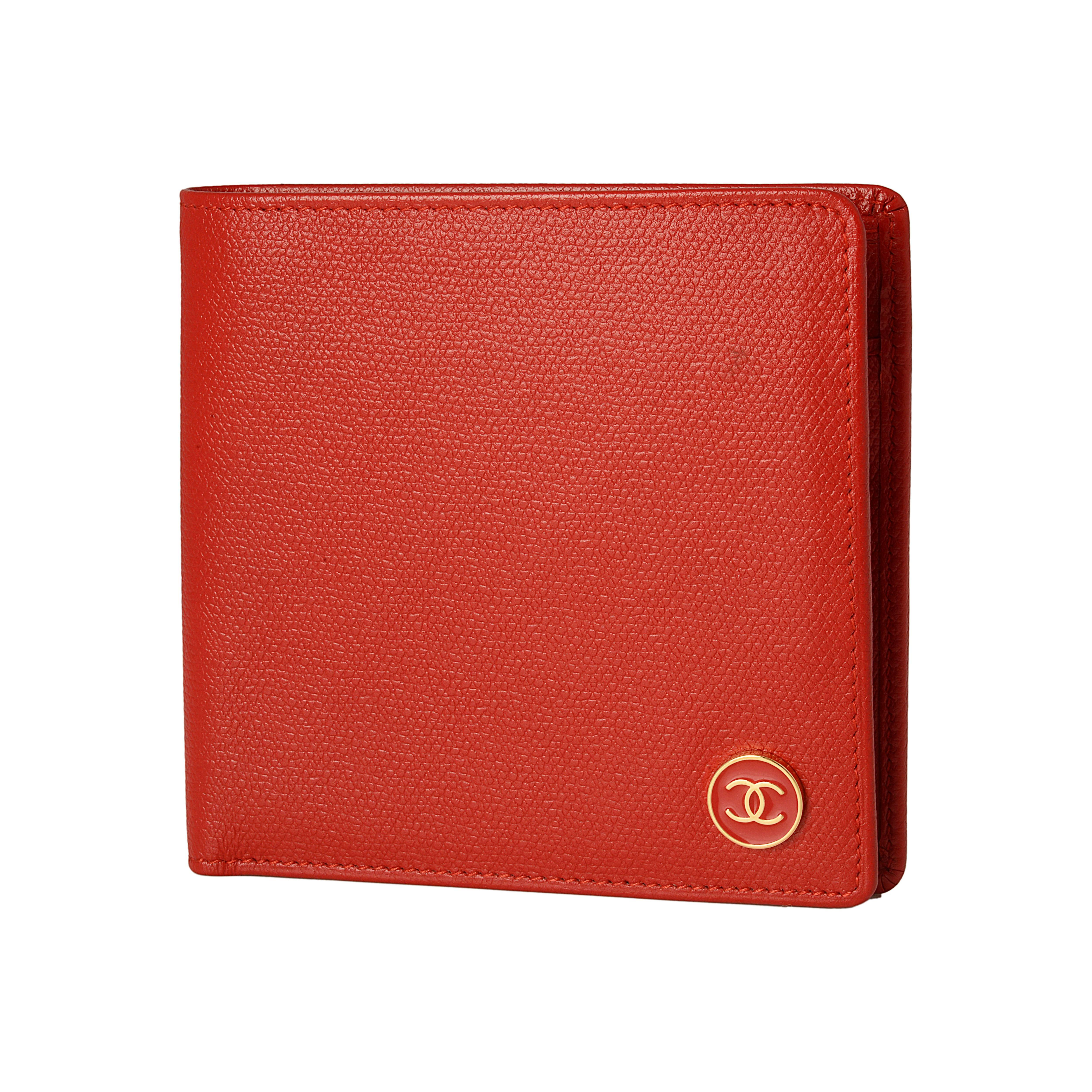 Chanel Bi-Fold Red Leather Wallet
