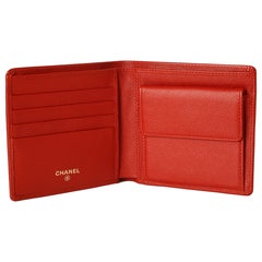 Chanel Bi-Fold Red Leather Wallet