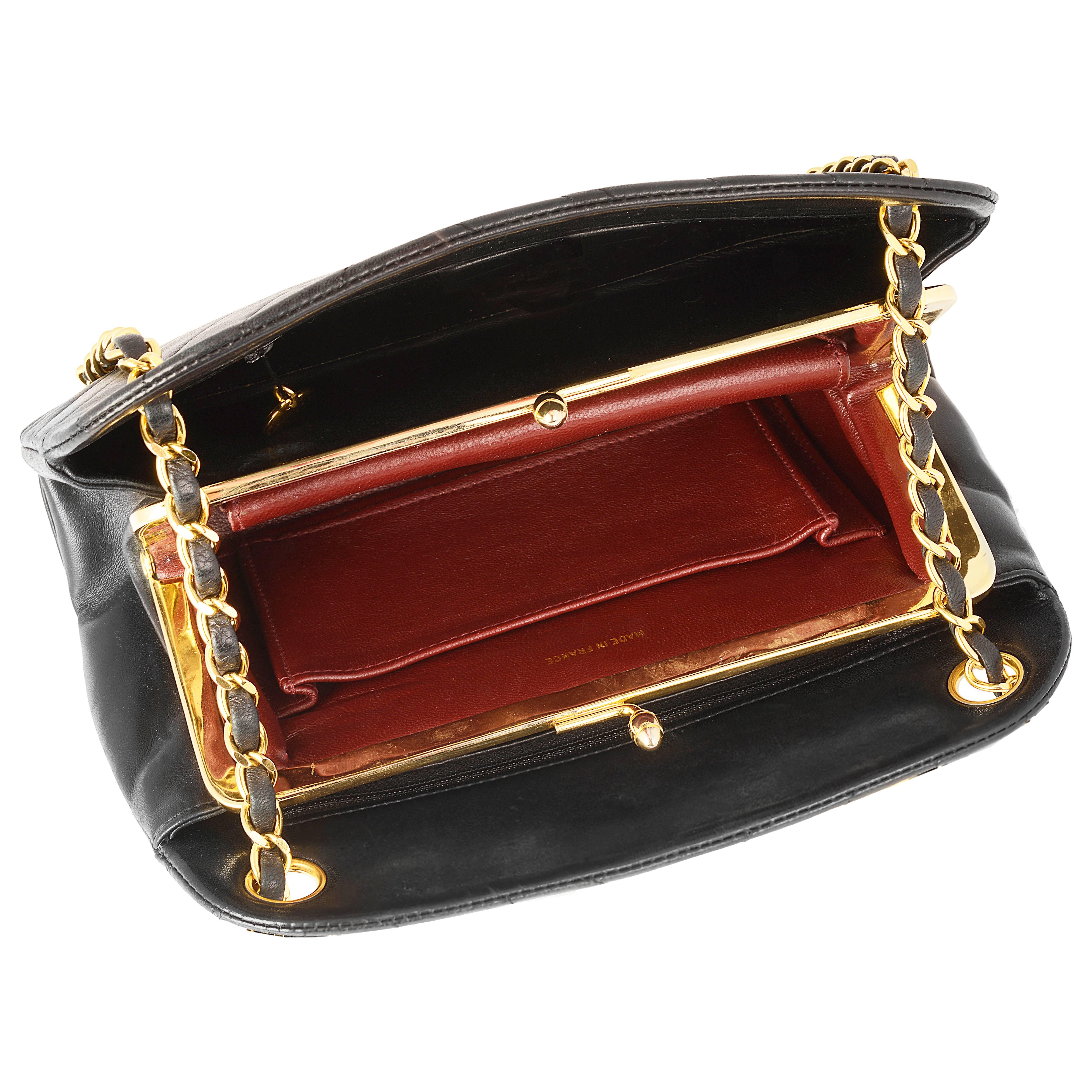 Black Chanel Navy V Stitch Bag
