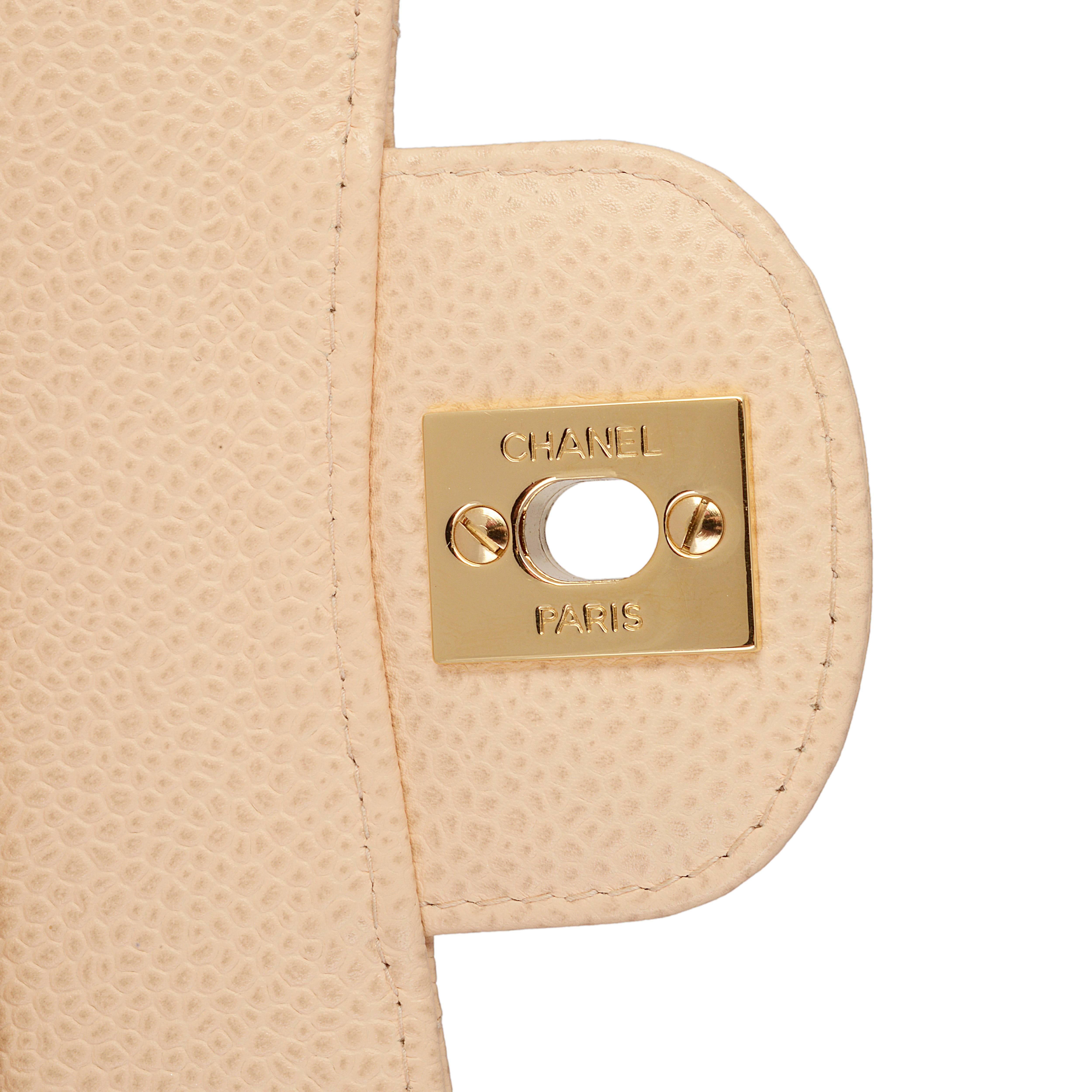 Chanel Beige Caviar Shoulder Flap Bag  1