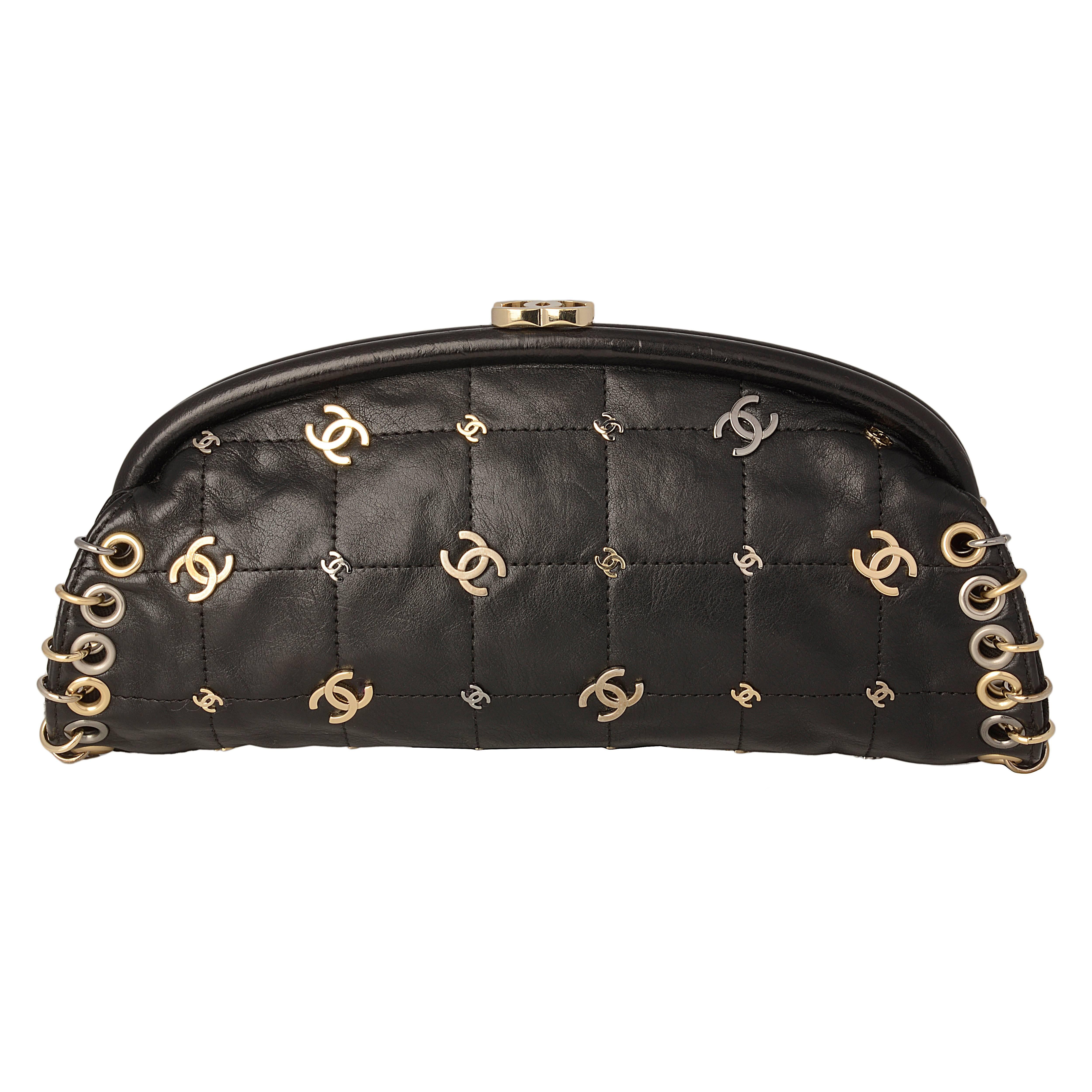 Chanel Black Pochette with Rings