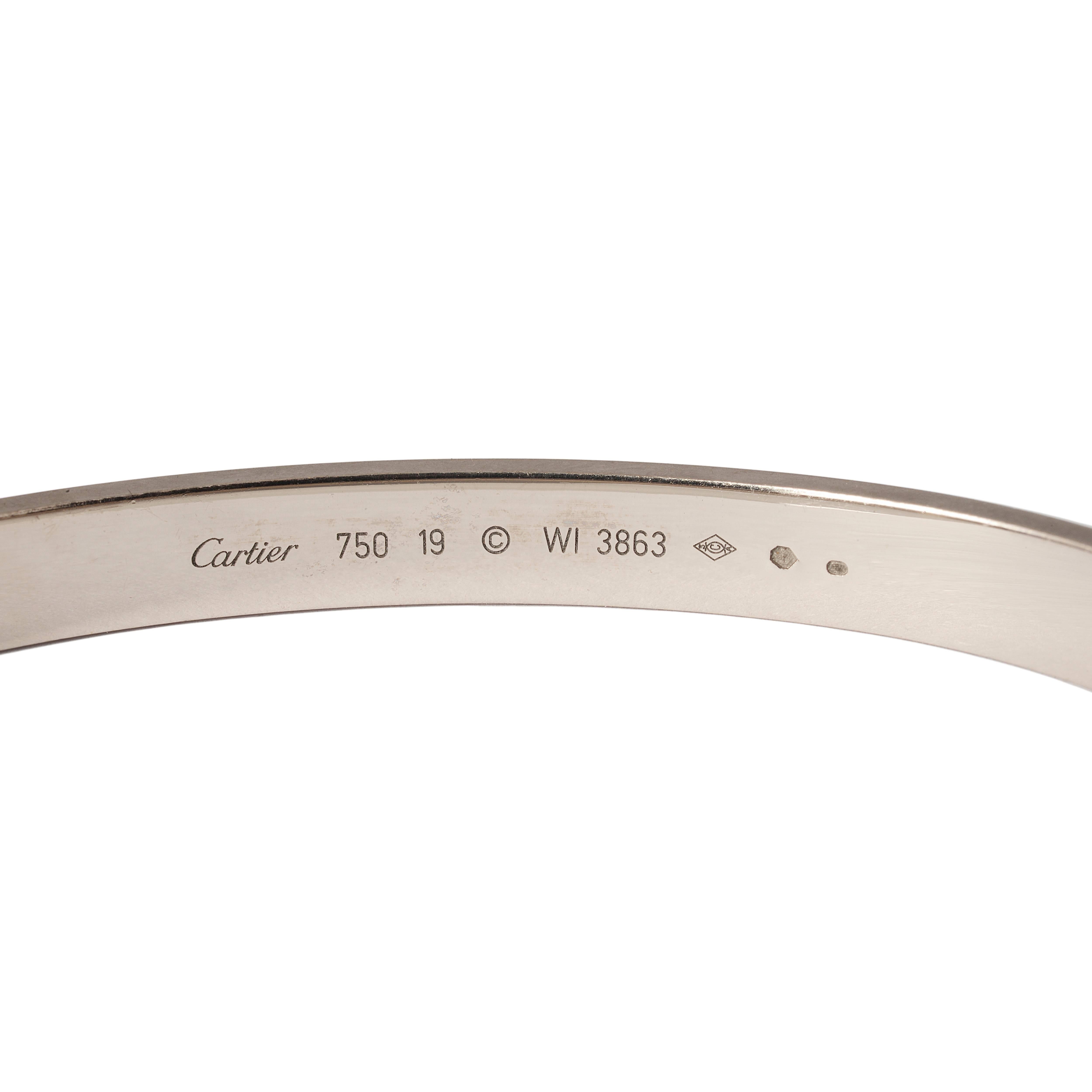 Cartier White Gold Love Bracelet  In Good Condition In London, GB