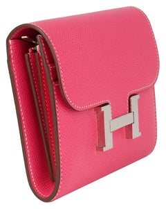 Hermes Rose Tyrien Epsom Leather Constance Compact